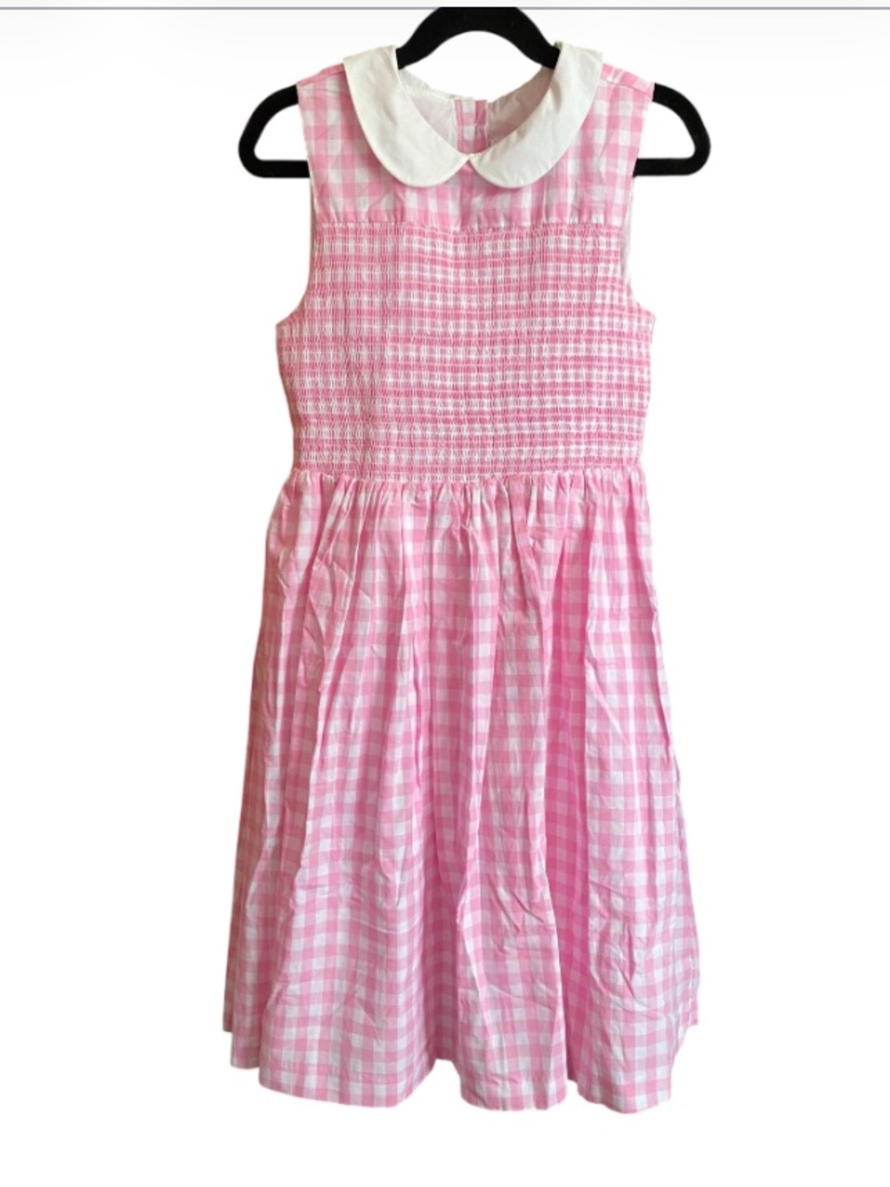 Janie and Jack Charlotte Gingham Smocked Sundress Peter Pan Collar NWT Size 8